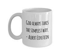 WANJIBAO Quote Coffee Mug - God always takes the simplest way. - Albert Einstein - White 11oz
