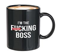WANJIBAO .Sarcasm Coworker Coffee Mug 11oz Black - The Boss - Sarcastic Offensive Words Sassy Office Workmate Bestie Birthday Inappropriate