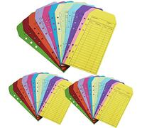 Wanjorlay 36 Pcs Expense Tracker Budget Sheet Cash Envelopes Money Envelope for Tracking Budget Money Saving, 12 Colors