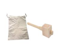 Wanjorlay Bag and Ice Mallet,Bartender Kit Ice Crusher, Beach Wood Hammer Set for Ice Crushing,Bar Tools for Home Bartenders