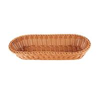 Wanjorlay Oval Wicker Woven Basket Bread Basket Serving Basket, 14Inch Storage Basket for Food Fruit Cosmetic Storage Tabletop and Bathroom
