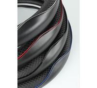 WANJUNSHANGMAOYOUXIAN Car Steering Wheel Cover for VW T-Roc Cabriolet ab Bj.2020,Leather Steering Wheel Covers Anti Slip Sports Style Wheel Cover Luxury Steering Wheel Cover,D-Typ-37-39cm-Black