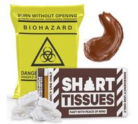Wank/Shart/Vomit Tissues with Box Joke Gag Funny + Biohazard Bag (Shart Tissues)