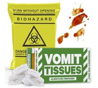Wank/Shart/Vomit Tissues with Box Joke Gag Funny + Biohazard Bag (Vomit Tissues)