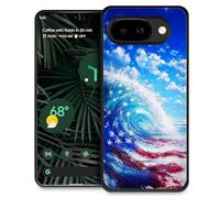 WANKBLC Compatible with Google Pixel 10A Case Shockproof Protective for Man Women Non-Slip Crazy Pattern Huge Ocean Wave American Flag Blue Sky