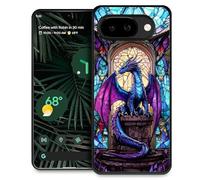 WANKBLC Compatible with Google Pixel 10A Case, Shockproof Protective for Man Women Non-Slip for Google Pixel 10A Crazy Pattern Blue Purple Diamond Dragon Stained Glass