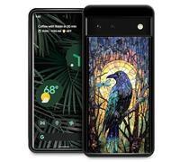 WANKBLC Compatible with Google Pixel 6 Case, Shockproof Protective for Man Women Non-Slip for Google Pixel 6 Crazy Pattern Stained Glass Window Artwork Blue Crow