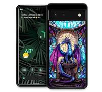 WANKBLC Compatible with Google Pixel 7 Case, Shockproof Protective for Man Women Non-Slip for Google Pixel 7 Crazy Pattern Stained Glass Blue Purple Diamond Dragon