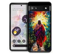 WANKBLC Compatible with Google Pixel 7A Case, Shockproof Protective for Man Women Non-Slip for Google Pixel 7A Crazy Pattern Colorful Stained Glass Jesus Walking