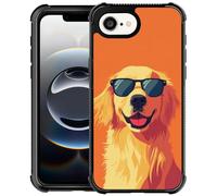 WANKBLC Compatible With iPhone 16e Case, Shockproof Protective For Man Women Non-Slip For iPhone 16e Crazy Pattern Golden Retriever Cartoon Cute Sunglasses