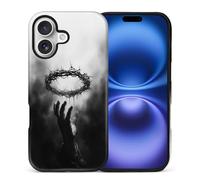 WANKBLC Compatible with iPhone 17 Matte Case for Girl Boy Full Body Design Soft Silicone Drop Shock Scratch Protection Crazy Pattern Black Grey Smoke Hand Thorny Crown