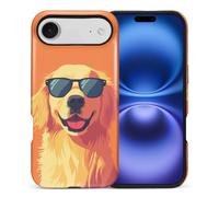 WANKBLC Compatible with iPhone cvbzx Matte Case for Girl Boy Full Body Design Soft Silicone Drop Shock Scratch Protection Crazy Pattern Cartoon Cute Sunglasses Golden Retriever