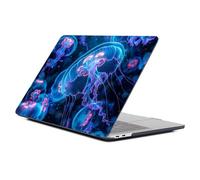 WANKBLC Compatible with MacBook Air 13.6 Inch 2022 2025 Release M2 A2681 M4 A3240 Plastic Black Computer Case for Girl Boy Fashion Pattern Abstract Dark Ocean Neon Glowing Jellyfish