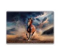 WANKBLC Compatible with MacBook Air 13.6 Inch 2022/2025 Version of M2 A2681/M4 A3240 Plastic Black Computer Case for Girl Boy Fashion Pattern Beautiful Brown Horse Running