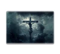 WANKBLC Compatible with MacBook Air 13.6 Inch 2022/2025 Version of M2 A2681/M4 A3240 Plastic Black Computer Case for Girl Boy Fashion Pattern Dark Sky Clouds Large Cross Jesus
