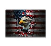 WANKBLC Compatible with MacBook Air 15 Inch 2023/2025 Version of M2 A2941/M4 A3241 Plastic Black Computer Case for Girl Boy Fashion Pattern American Flag Bald Eagle