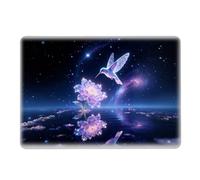 WANKBLC Compatible with MacBook Air 15 Inch 2023/2025 Version of M2 A2941/M4 A3241 Plastic Black Computer Case for Girl Boy Fashion Pattern Pink Starry Sky Hummingbird Lotus Flower