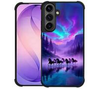 WANKBLC Compatible with Samsung Galaxy S26 Case, Shockproof Protective for Man Women Non-Slip for Samsung Galaxy S26 Crazy Pattern Purple Sky Wild Horse River Forest Mountains