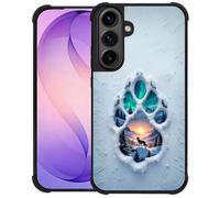 WANKBLC Compatible with Samsung Galaxy S26 Plus Case, Shockproof Protective for Man Women Non-Slip for Samsung Galaxy S26 Plus Crazy Pattern Forest Mountain Sky Wolf Footprints Window Snow