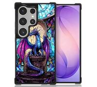 WANKBLC Compatible with Samsung Galaxy S26 Ultra Case, Shockproof Protective for Man Women Non-Slip for Samsung Galaxy S26 Ultra Crazy Pattern Stained Glass Blue Purple Diamond Dragon