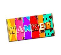 Wanker Chocolate Bar Wrapper Novelty Gift Present Funny Rude Adult for Birthday Christmas Xmas Valentines (#1182) (with chocolate bar)
