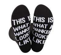 Wanker Crew Socks This Is What A Wanker Looks Like Novelty Sock Mens Black Socks Adult Humor Gift (UK, Alpha, One Size, Regular, Regular, Wanker Sock)