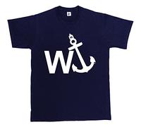 W'Anker Funny Anchor Rude Comedy Retro Gift Navy Blue Mens Cotton Short Sleeve T-Shirt Size M Great for Father's Day Dad T-Shirt Brother Uncle Friend Joke