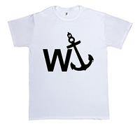 W'Anker Funny Anchor Rude Comedy Retro Gift White Mens Cotton Short Sleeve T-Shirt Size M Great for Father's Day Dad T-Shirt Brother Uncle Friend Joke