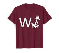 Wanker W Anchor Funny Offensive T-Shirt, Men, Burgundy, Large