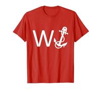 Wanker W Anchor Funny Offensive T-Shirt, Men, Red, Medium