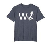 Wanker W Anchor Funny Offensive T-Shirt, Men's Big and Tall, Heather Blue, 4X Tall