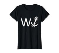 Wanker W Anchor Funny Offensive T-Shirt, Women, Black, Small