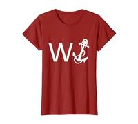 Wanker W Anchor Funny Offensive T-Shirt, Women, Cranberry Red, X-Small