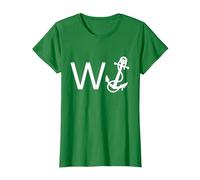 Wanker W Anchor Funny Offensive T-Shirt, Women, Kelly Green, Small