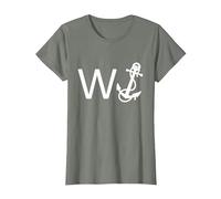 Wanker W Anchor Funny Offensive T-Shirt, Women, Olive Heather, 3X-Large
