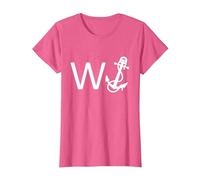 Wanker W Anchor Funny Offensive T-Shirt, Women, Pink Heather, Medium