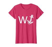 Wanker W Anchor Funny Offensive T-Shirt, Women, Red Heather, Medium