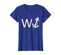 Wanker W Anchor Funny Offensive T-Shirt, Women, Royal Blue, Medium