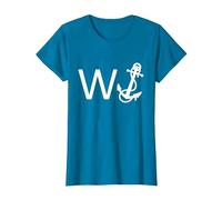 Wanker W Anchor Funny Offensive T-Shirt, Women, Sapphire Blue, 3X-Large