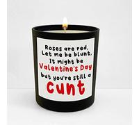 Wanky Candle Black Jar Valentine's Candle, Anniversary Candle, Candle for her Roses are red, let me be Blunt WCBJ220