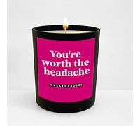 Wanky Candle Black Jar Valentine's Candle, Anniversary Candle, Candle for her You're Worth The Headache Valentines, Love , Annivesary Candle WCBJ215
