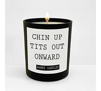Wanky Candle Black Scented Candle Friendship Funny Gift for Friend Rude Candle Chin Up Tits WCBJ29