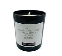 Wanky Candle Black Scented Candle Friendship Funny Gift for Friend Rude Candle I'm All Peace and Love WCBJ31