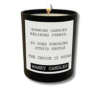 Wanky Candle - Burning Candles Relieves Stress | Black Jar Scented Candle | Funny & Witty Home Fragrance