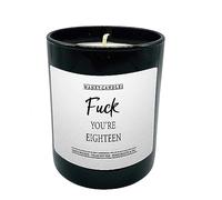 Wanky Candle - F**k You’re Eighteen | Funny Soy Wax Black Jar Candle | Sarcastic 18th Birthday Décor