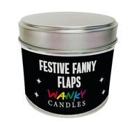 Wanky Candle Festive Fanny Flaps Style Vanilla Scented Tin | Funny Novelty, Rude Humour, For Her Or Him, Birthday Christmas Gift