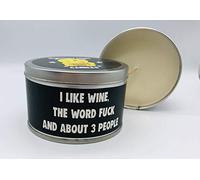 Wanky Candle Tin Novelty Gift Candle - I Like Wine, The Word f#ck WCT19