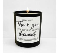 Wanky Candle - Unpaid Therapist | Funny Thank You Scented Candle | Thoughtful & Sarcastic Gift