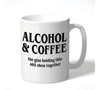 Wanky Candles Alcohol and Coffee The Glue Holding This Shit Show Together Funny Work Mug CMUG136