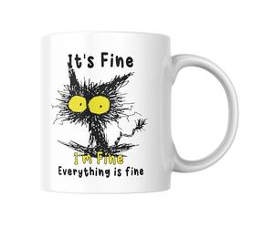 Wanky Candles CMUG207 Ceramic Mug It's Fine Everything is Fine Colorful 11 Ounces Birthday Work Christmas Tea Coffee Mug